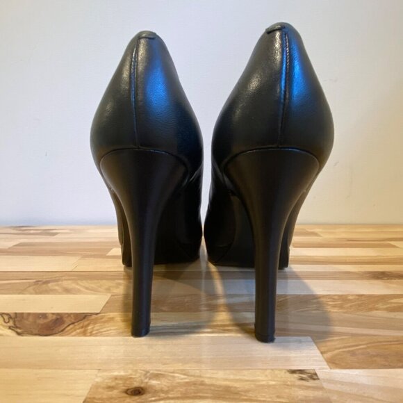 Marc Fisher Black Leather Platform High Heels s - Womens Size 9.5 - Picture 2 of 16